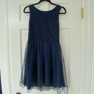 Speechless Sequin Lace Navy Dress